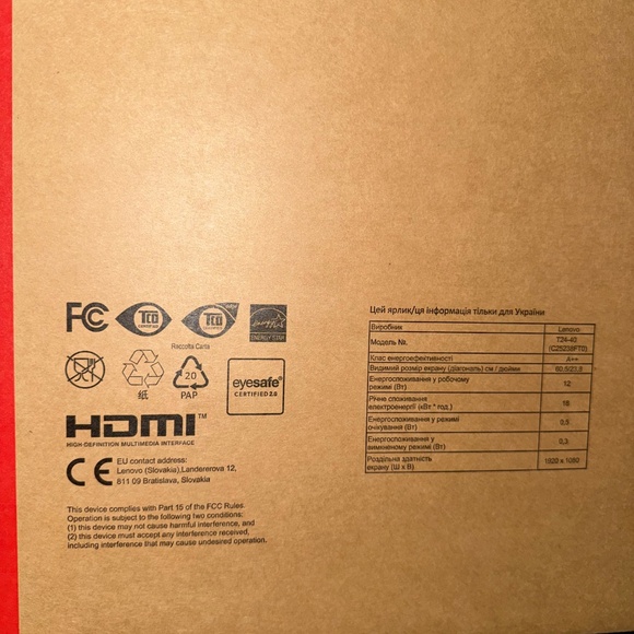 Lenovo ThinkVision T24-40 23.8” FHD IPS Monitor – New Sealed Box - Picture 4 of 13